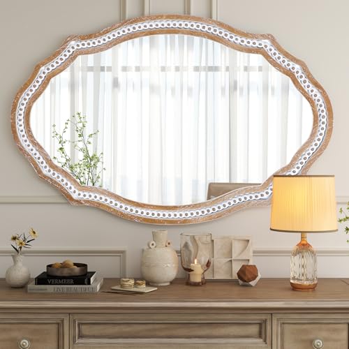 36x24 Inch Rustic Farmhouse Oval Mirror