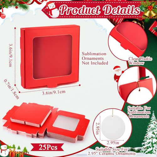 25 Pcs Christmas Sublimation Ornament Blanks Box (25 Count)