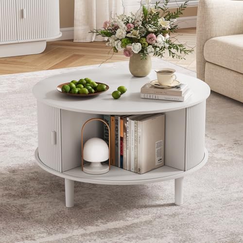 Round Coffee Table with Storage