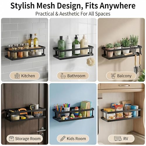 2 Pack Minimalist Shower Caddy Wall Mount (2 Count)
