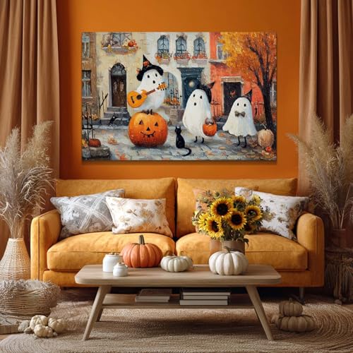 Vintage Halloween Canvas Wall Art