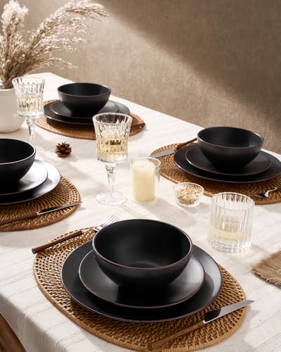 Venus Stoneware Dinnerware Sets with Pasta Bowls (16 Count)