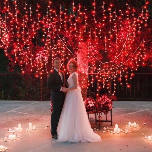Red Christmas Icicle Lights for Outside