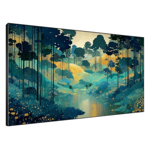 46"x72" Extra Large Framed Wall Art Whimsical Fantasy Forest