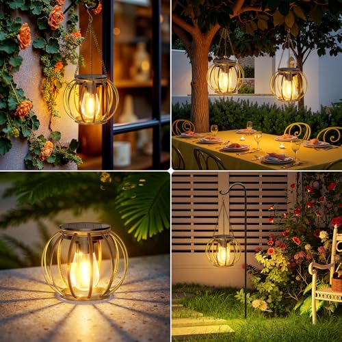 Solar Lanterns Outdoor Waterproof (4 Count)