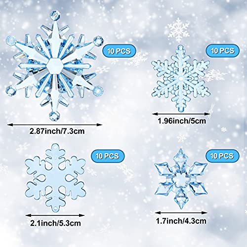 Blue 40 Pcs Christmas Snowflake Ornaments for Xmas Tree