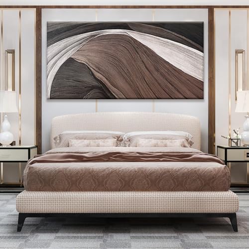 Large Abstract Wall Art For Living Room Pints Black And White Canvas Art Wall Decor Prints Picture Painting Brown Maximalist Decor Artwork For Bedroom Modern Home Wall Decor 29x58 In