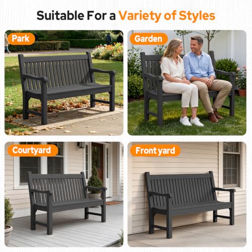 2 Person Outdoor Bench with 700 Lbs Weight Capacity