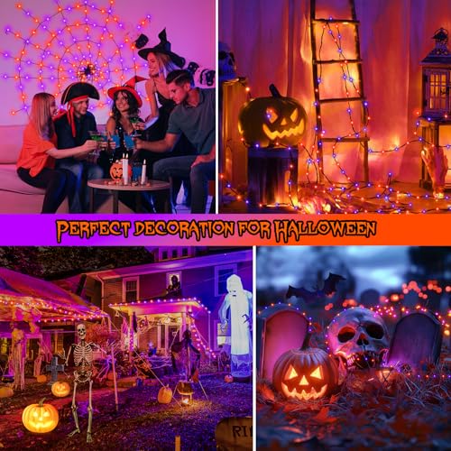 2 Pack Halloween Fairy Lights Plug in (200 Count)