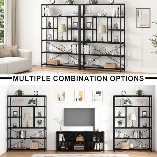 6 Tier Industrial Bookshelf for Bedroom Living Room Office (6 Count)