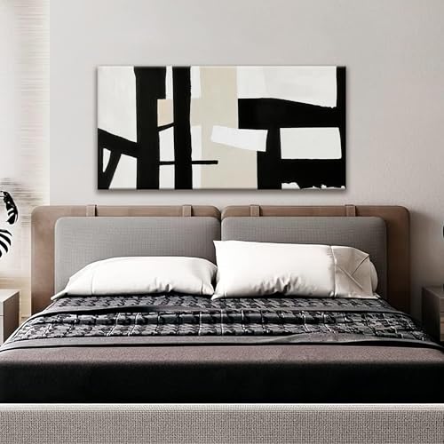 Abstract Black And White Wall Art Painting Canvas Art Wall Decor 20" x 40"