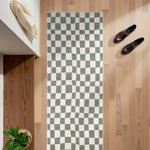 2x5 Runner Rug Modern Checkered Geometric Lattice Hallway Rug (10 Sq Ft)