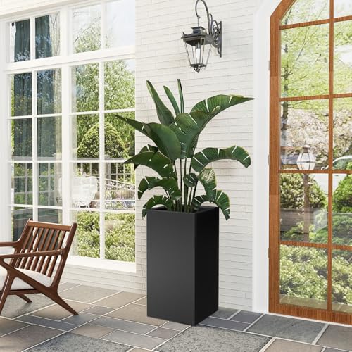 Metal Planter Box for Outdoor Plants 15" L x 15" W x 30" H 2 Pack (2 Count)