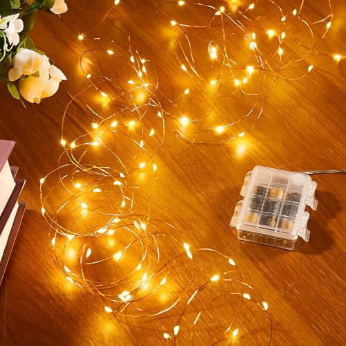 2 Pack 16.4 Ft. Battery Operated Outdoor String Lights with Remote & Timer (2 Count)