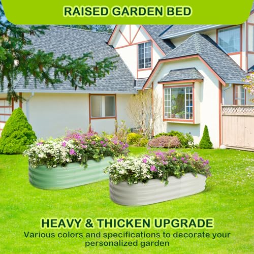2 Pcs 4.5x2x1ft Oval Raised Garden Bed (2 Count)