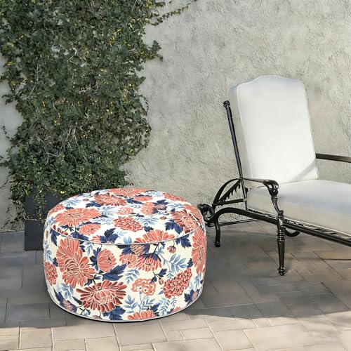 Indoor Outdoor Large Inflatable Ottoman Pouf D31 x H14 Inch