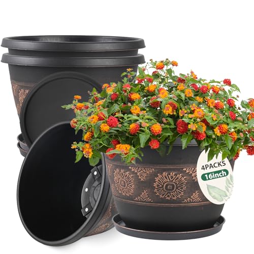 16 Inch Outdoor Planters (4 Count)