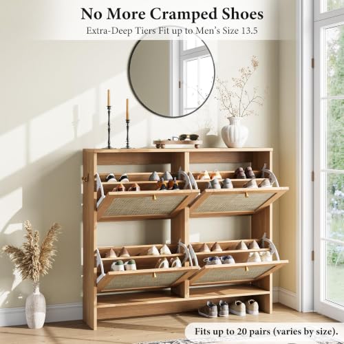 Modern Rattan Shoe Cabinet