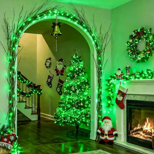 8 Modes 163 FT 500 LED Green Christmas Lights Indoor Outdoor (163 Foot)
