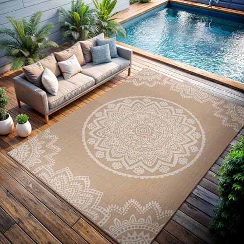 Outdoor Rug 5x7 Modern Area Rugs for Indoor and Outdoor Patios and Porches