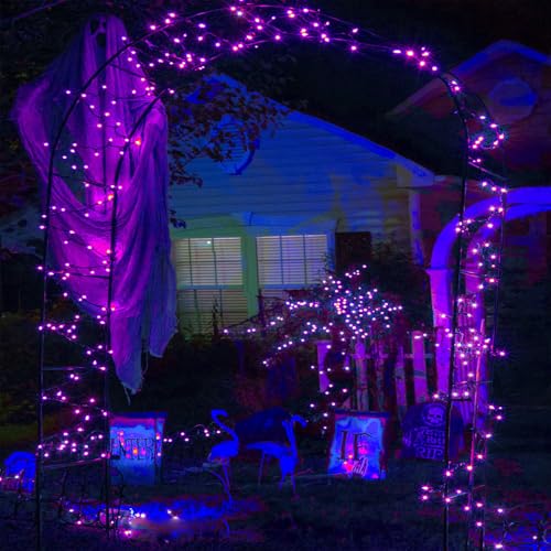 Solar Halloween Lights Outdoor 2 Pack 200 LED 66FT String Lights Purple (2 Count)