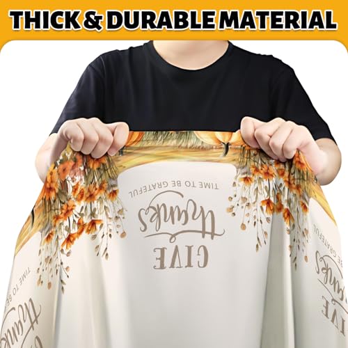 Fall Thanksgiving Tablecloth 4 Packs 54x108 Plastic Disposable Thanksgiving Table Cloth Rectangle Fall Tablecover for Holiday Dinner Party Decorations Outdoor Picnic & Baby Showers (4 Count)