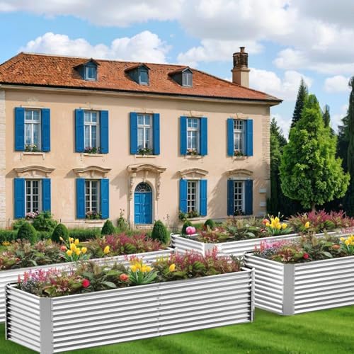 2 Pack Tall Corrugated Galvanized Steel Raised Garden Bed Outdoor (2 Count)