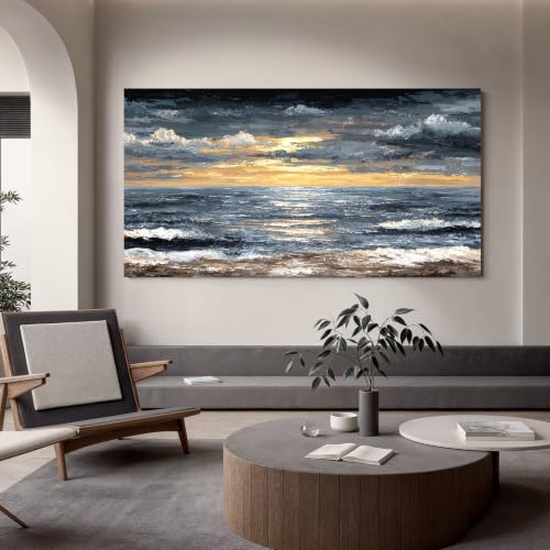 Canvas Wall Art Decor Modern Wall Art Pictures for Living Room Abstract Coastal Wall Art Prints Large Landscape Wall Art Decorations Abstract Canvas Art Wall Decor Bedroom Office Decor 24" X 48"