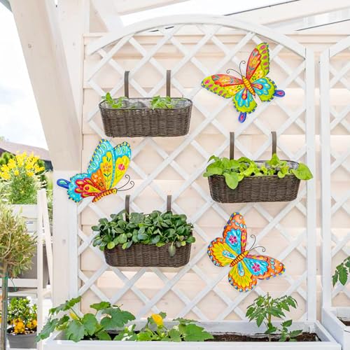 Metal Butterfly Wall Decorations Garden Decor Room Decor (3 Count)