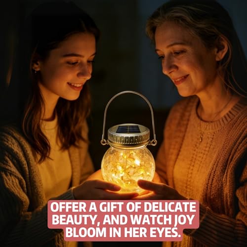2 Pack Crackle Glass Solar Lantern with 30 LED Firefly Lights (2 Count)