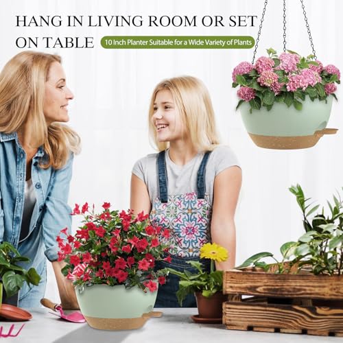 10 Inch Hanging Baskets 2 PC with Chains (2 Count)