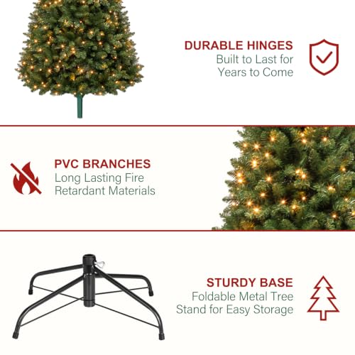 6ft Prelit Artificial Christmas Tree with 230 Warm White LEDs