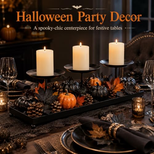 3 Pillar Candle Holders Centerpiece