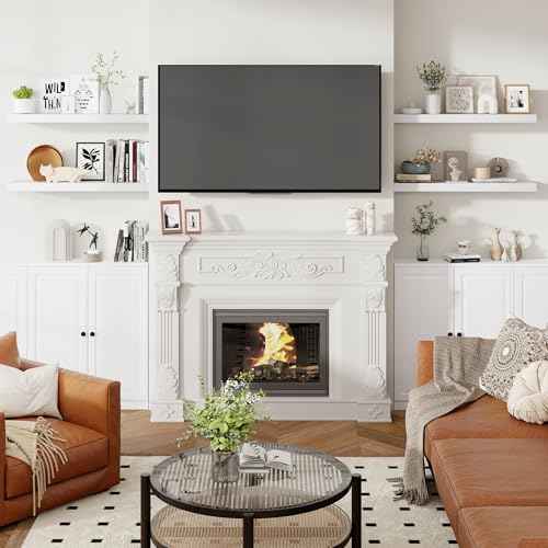 36 Inch Floating Shelves for Wall 8 Inch Deep White Shelves Set of 2 (2 Count)