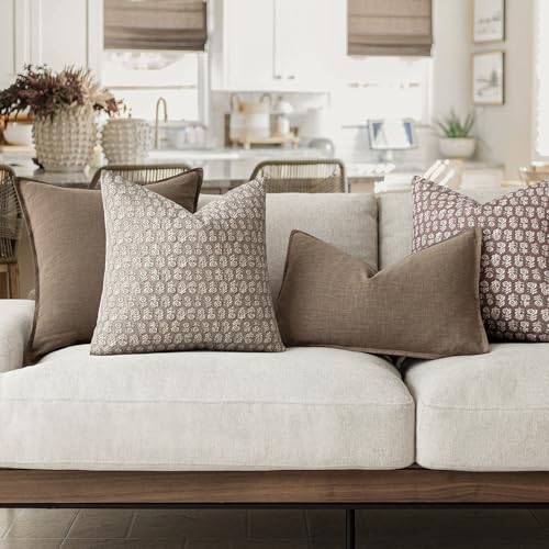 Decorative Floral Print Throw Pillow Covers 18×18 Inch (2 Count)