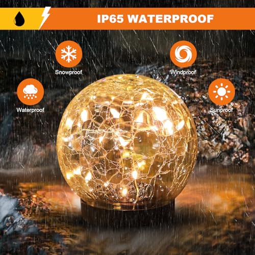 Solar Globe Lights Outdoor Waterproof