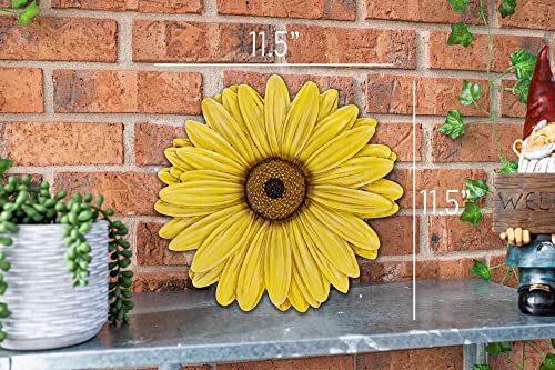NAT & Jules Gerbera Daisy Flower Shaped Dimensional Indoor Outdoor 12 inch Cast Resin Decorative Garden Stepping Stone