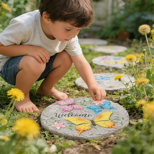 Butterfly Garden Stepping Stones Outdoor 0.75 * 10 * 10 Inch