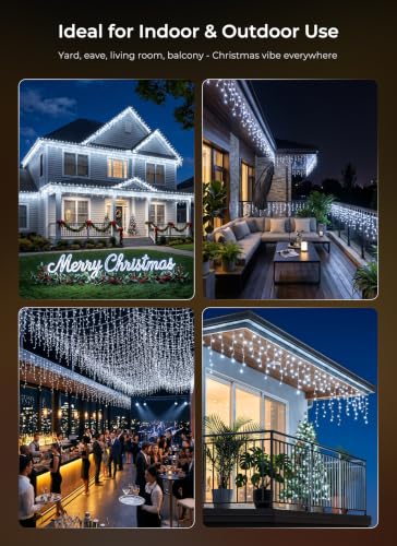 Icicle Christmas Lights Outdoor (40 Foot)