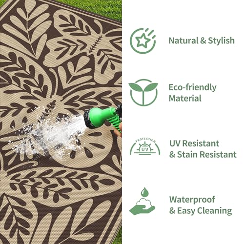 Outdoor Rug Waterproof Plastic Rugs for Patio (54 Sq Ft)