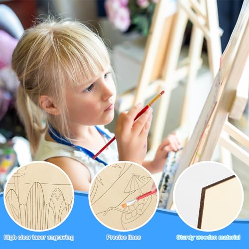 10 Pieces Large Summer Unfinished Wood Crafts to Paint for Adults