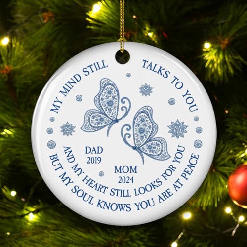 Personalized Memorial Christmas Ornament Toile De Jouy Style