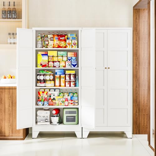71" H Metal Storage Cabinet with 2 Doors and 4 Shelves
