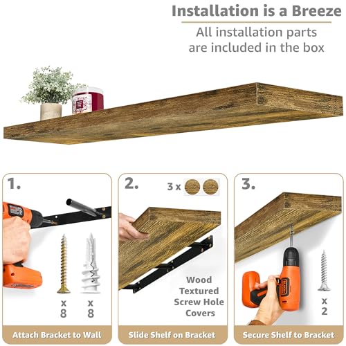 Floating Shelves for Wall Storage (3 Count)
