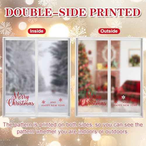 Red Merry Christmas Window Clings 6 Sheets (6 Count)