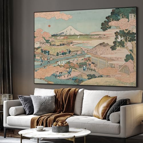 60"x72" Extra Large Framed Wall Art Japanese Ukiyo