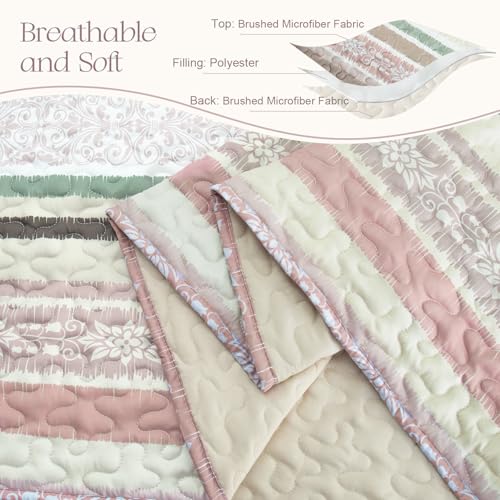 Reversible Boho Quilt King Size Pink (3 Count)