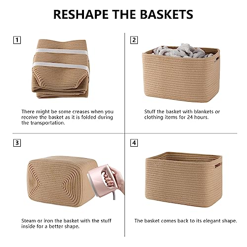 4 Pack Storage Baskets for Organizing (4 Count)