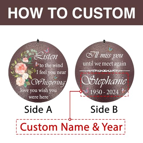 36" Large Deep Tone Personalized Sympathy Wind Chimes