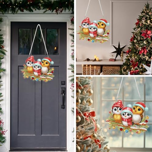Christmas Birds Diamond Art Hanging Kits for Adult